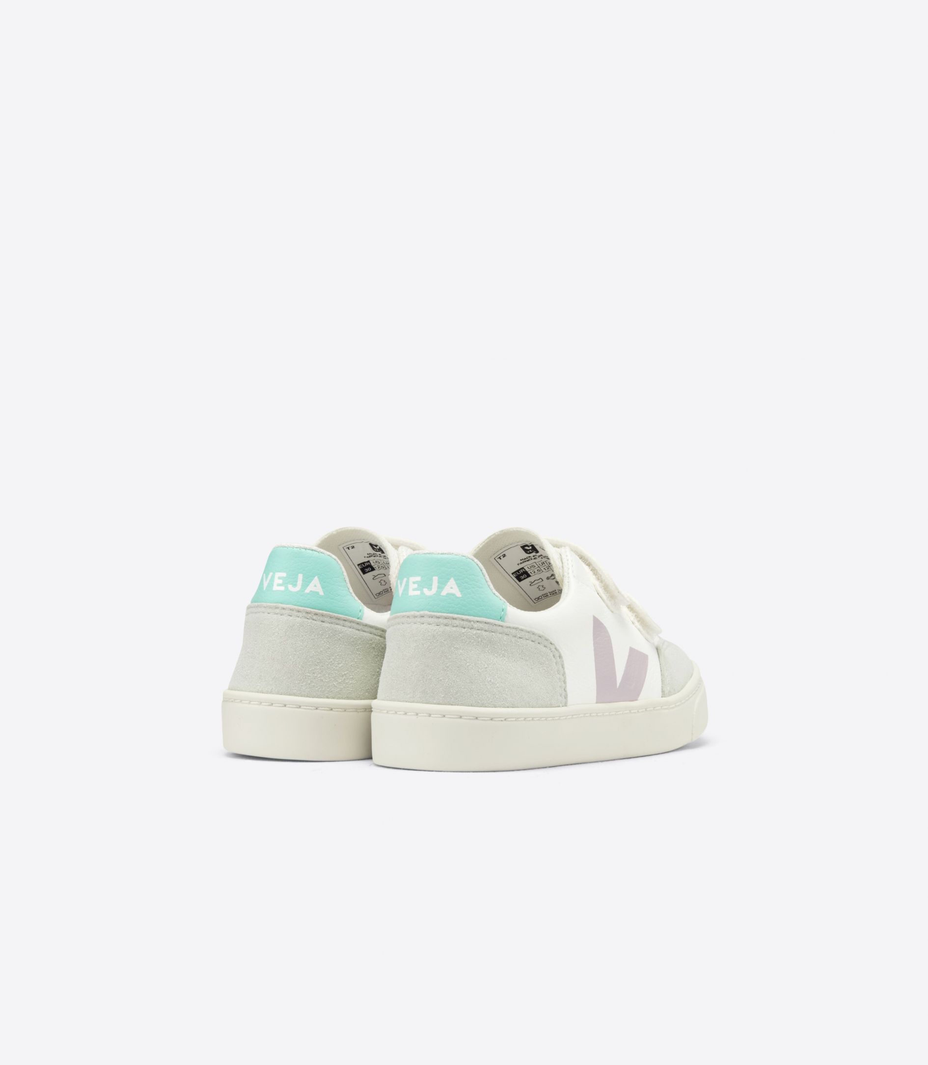 Veja V-12 Chromefree Kids' Sneakers White Pink Turquoise | VJ32850N