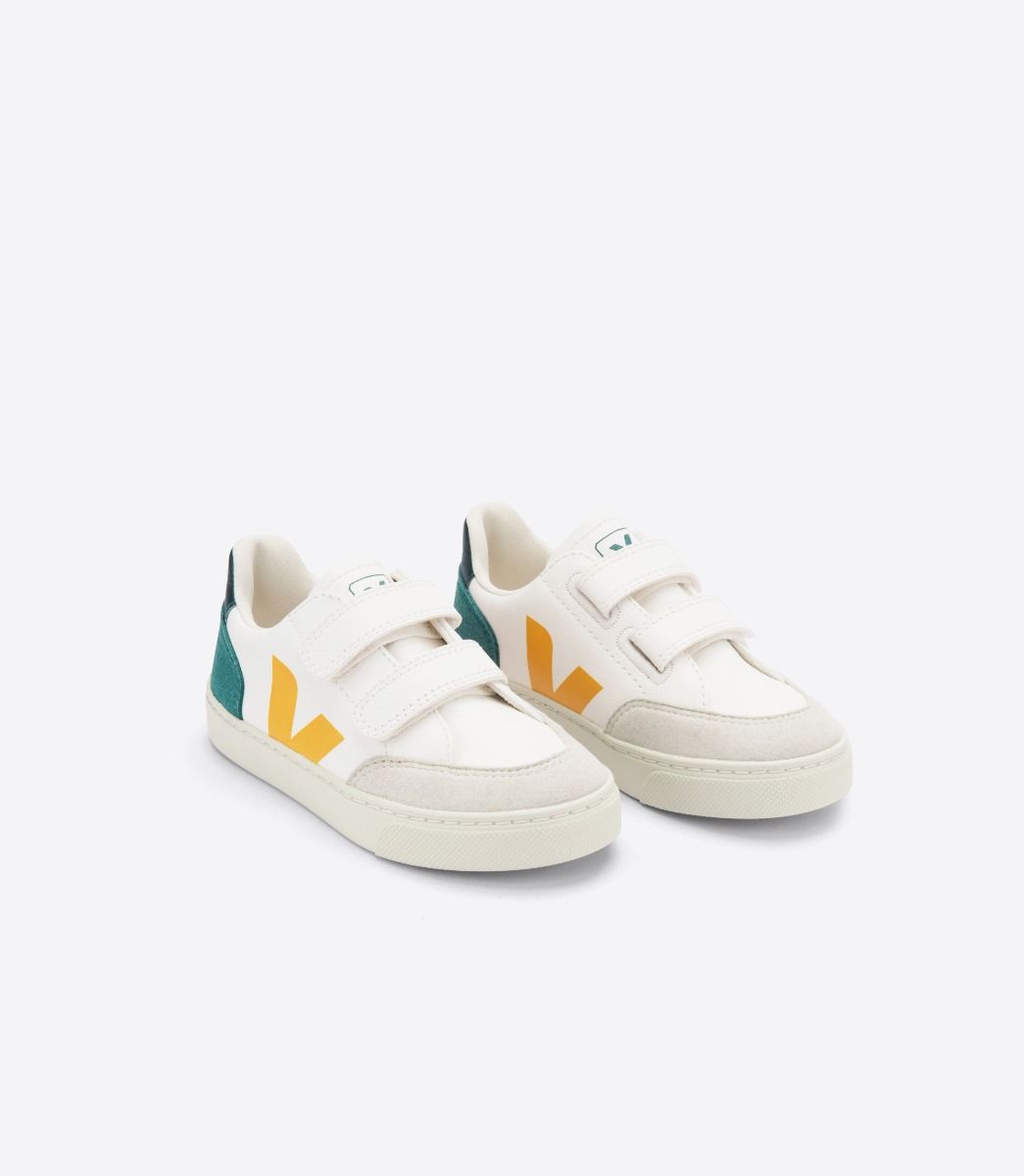 Veja V-12 Chromefree Leather Kids' Sneakers Multicolor Brown | VJ37290Y