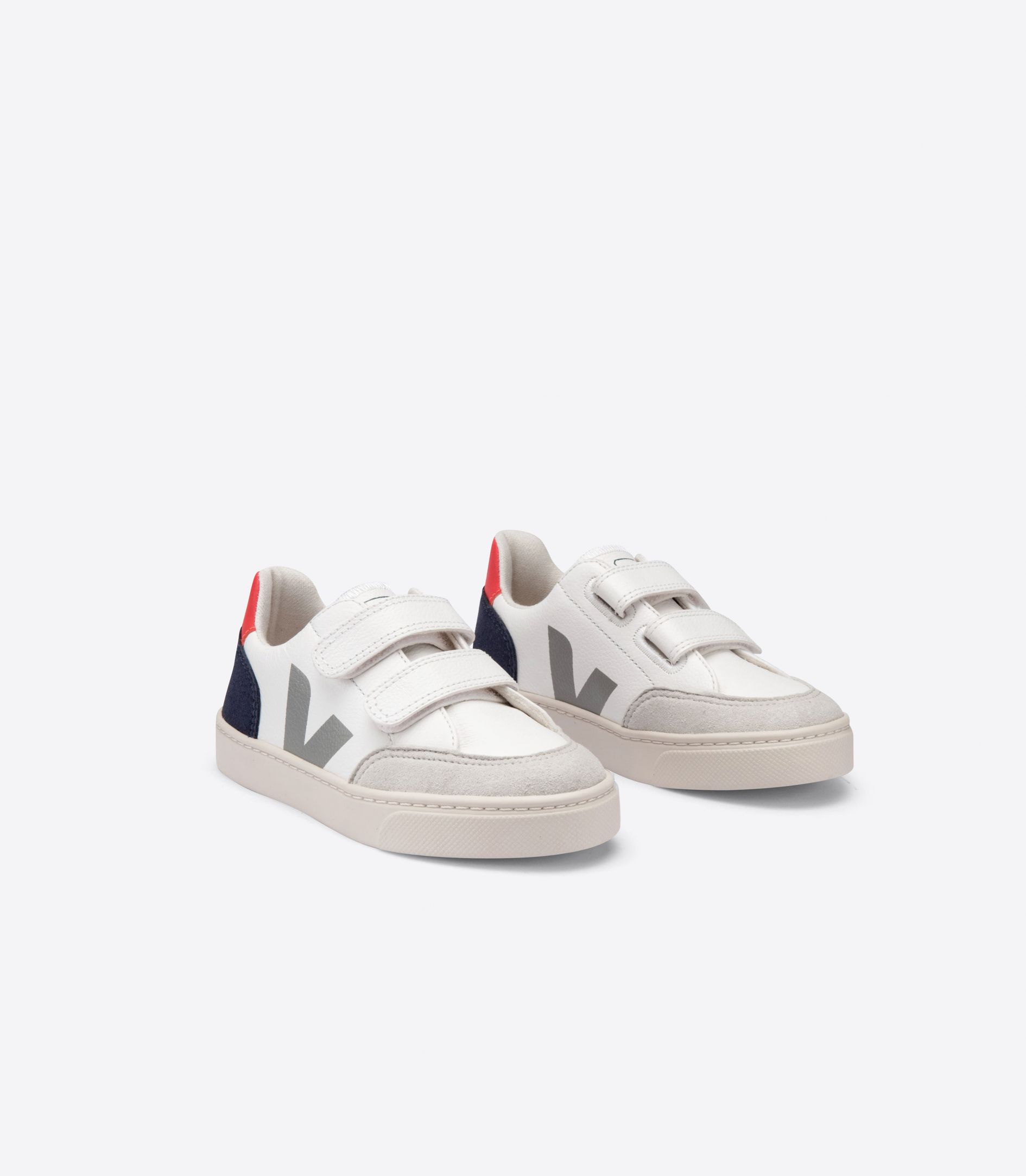 Veja V-12 Chromefree Leather Kids' Sneakers White Multicolor | VJ61409K