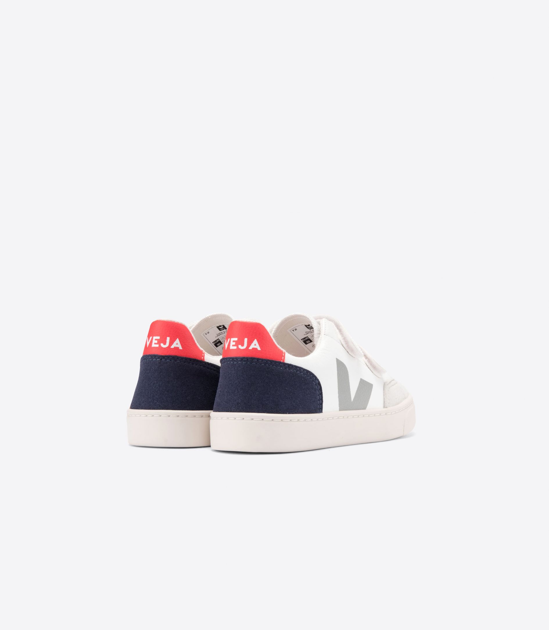 Veja V-12 Chromefree Leather Kids' Sneakers White Multicolor | VJ61409K