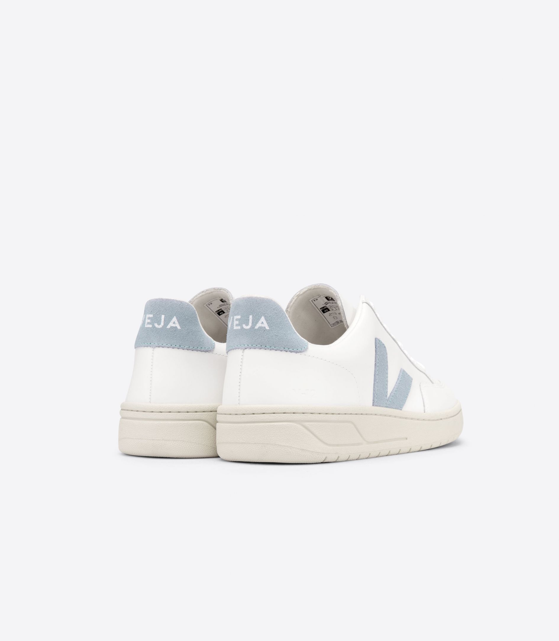 Veja V-12 Leather Women's Sneakers White Grey | VJ08375R