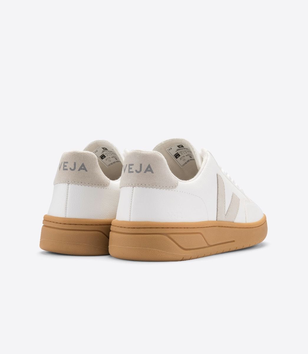 Veja V-12 Leather Women's Sneakers White Beige | VJ17605E