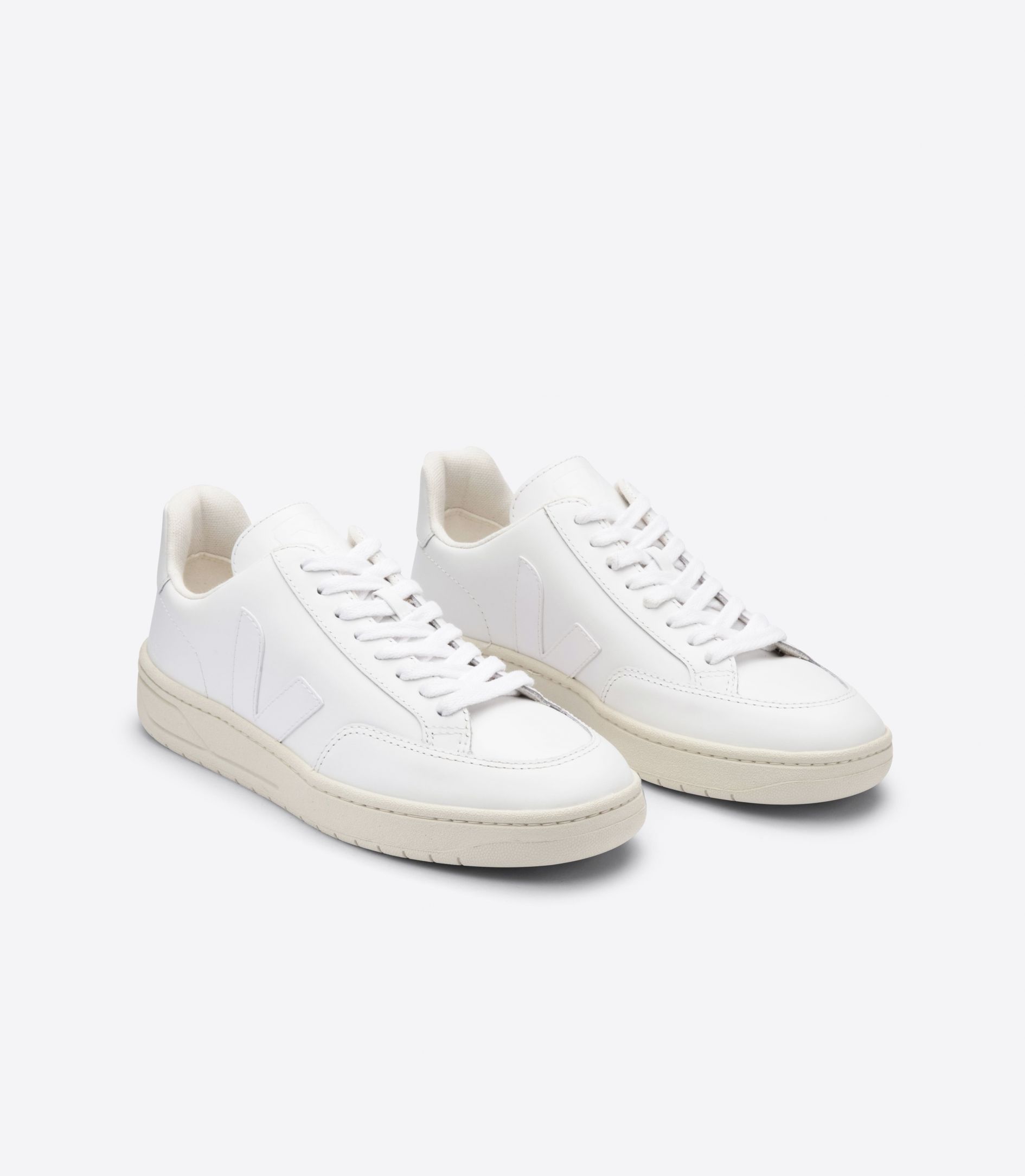 Veja V-12 Leather Women's Sneakers White | VJ42891S