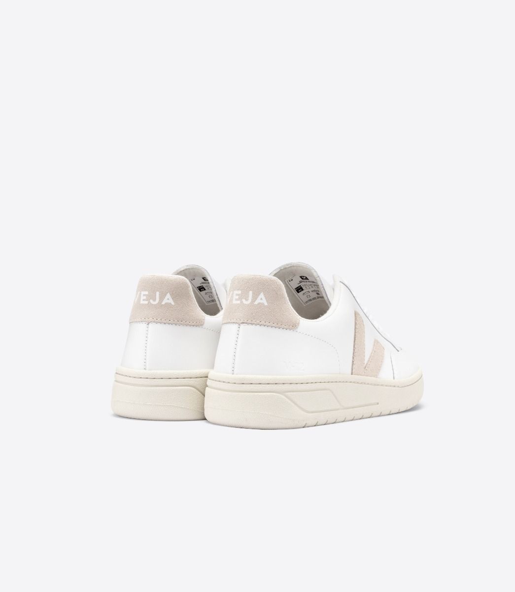 Veja V-12 Leather Women's Sneakers White Beige | VJ79021C