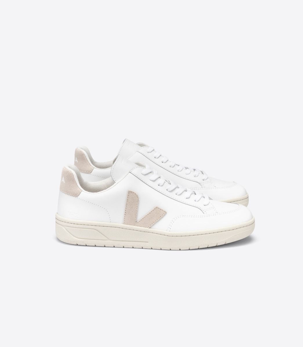 Veja V-12 Leather Women\'s Sneakers White Beige | VJ79021C