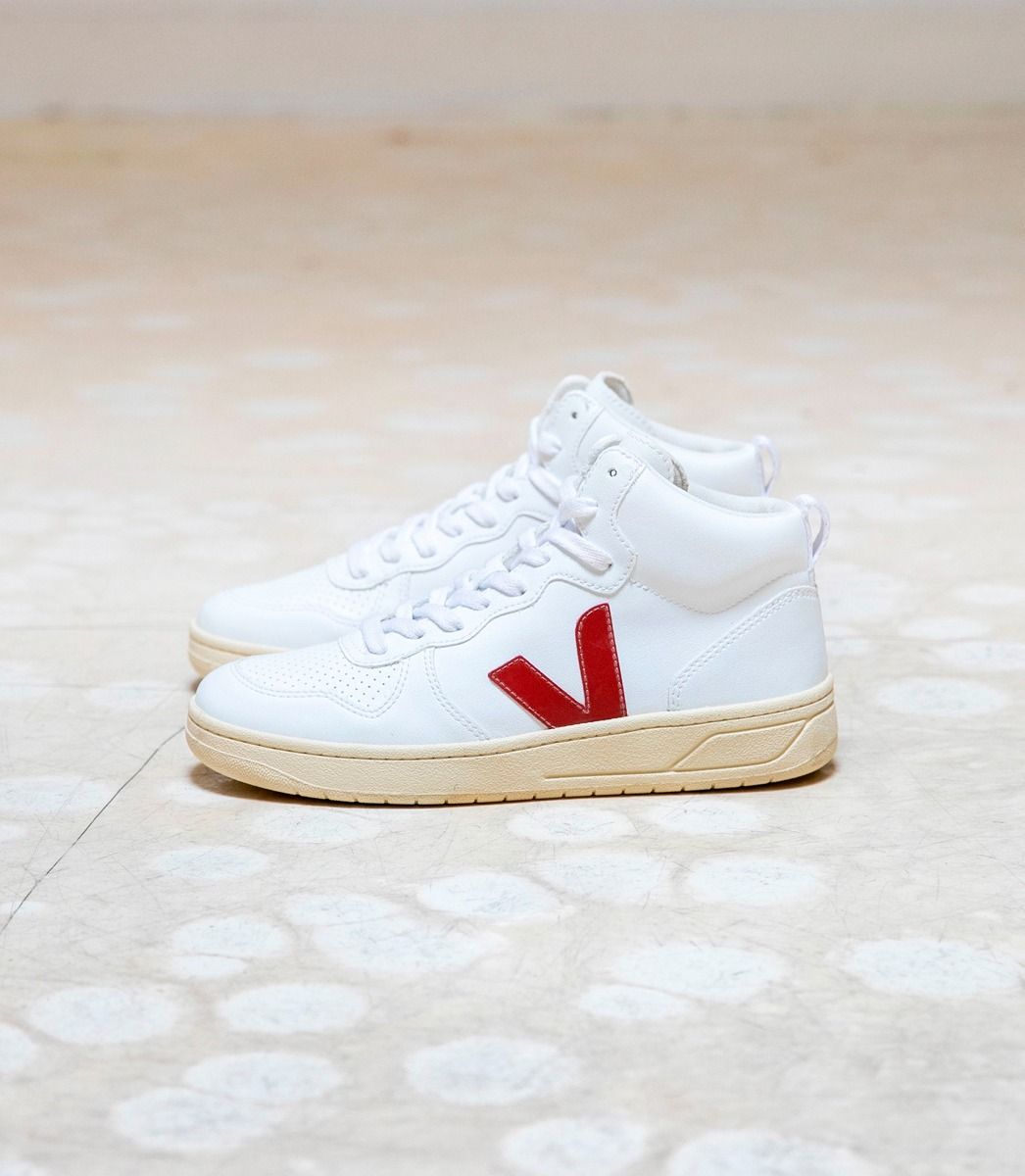 Veja V-15 Cwl Vegan Men's Sneakers White Red | VJ01285D