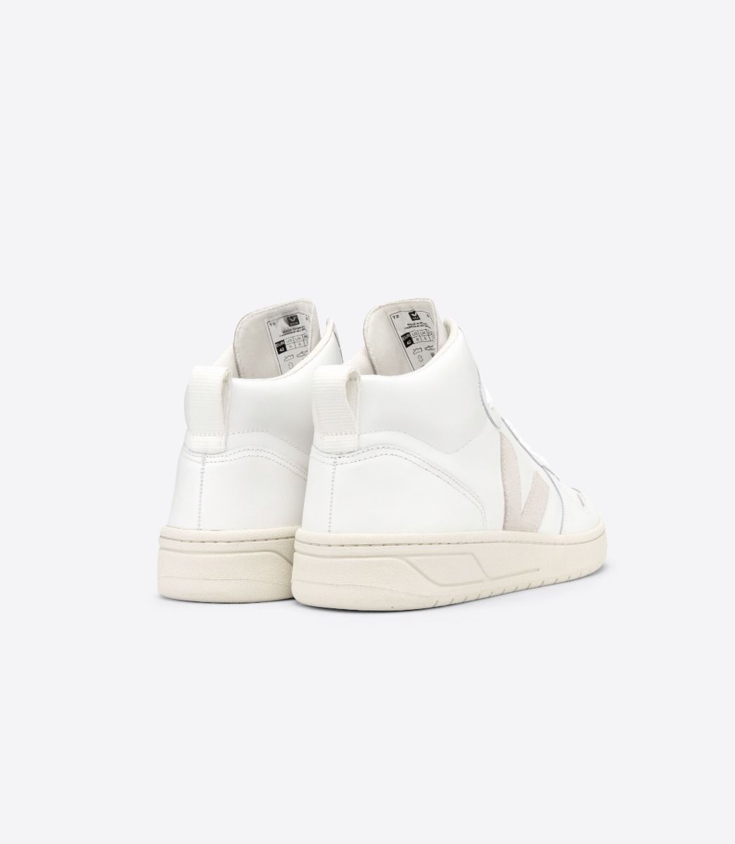 Veja V-15 Leather Men's Sneakers White | VJ53126W