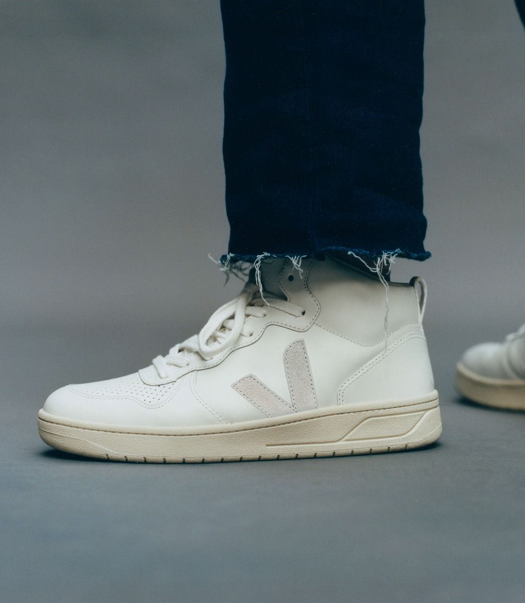 Veja V-15 Leather Men's Sneakers White | VJ53126W