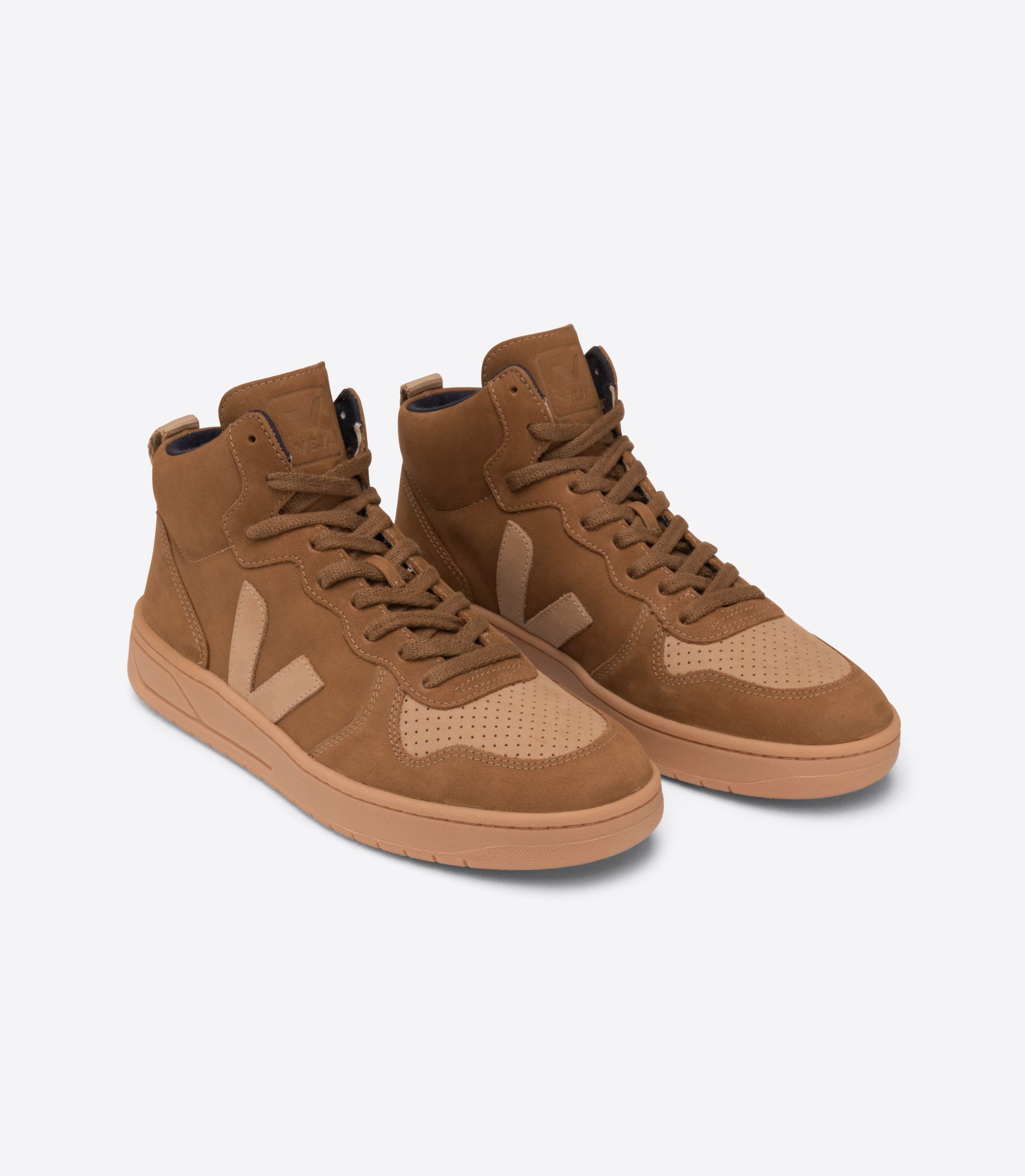 Veja V-15 Nubuck Men's Sneakers Brown | VJ19073E