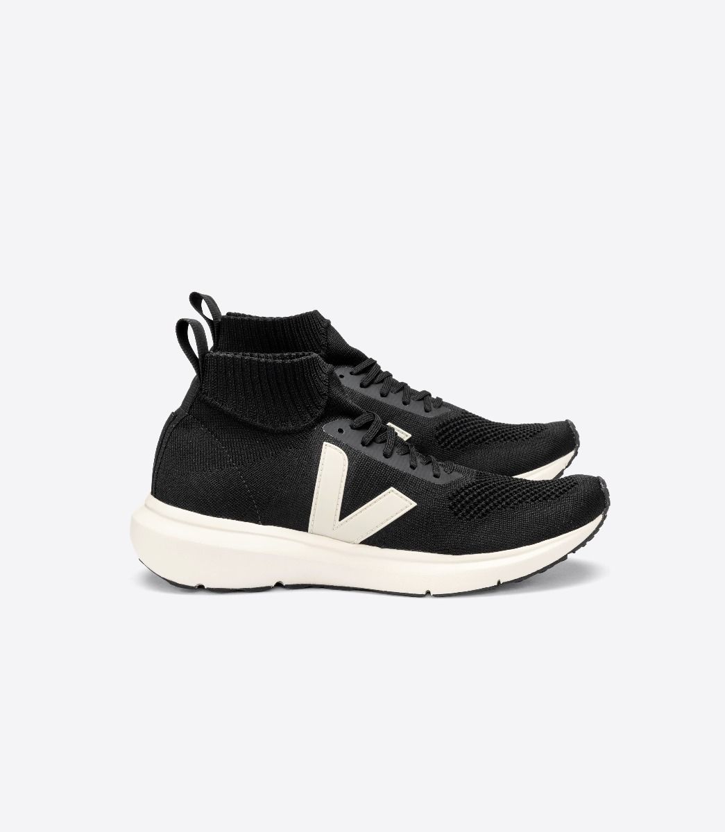 Veja V-Knit Veja X Rick Owens Mid Vegan Men\'s Sneakers Black | VJ46259Z