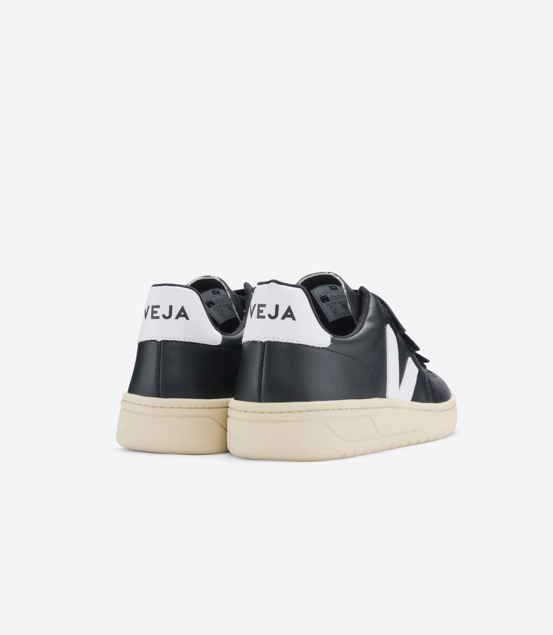 Veja V-Lock Leather Men's Sneakers Black White | VJ73940L