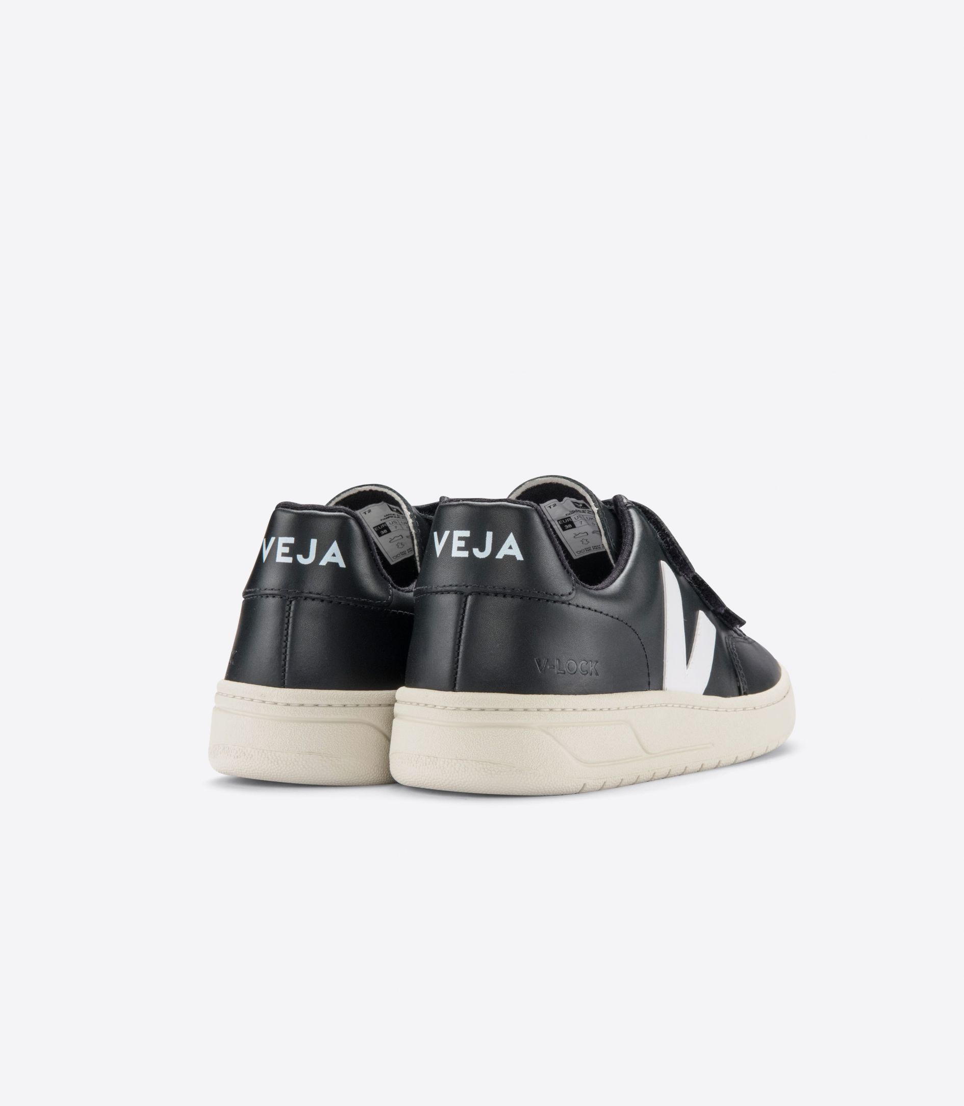 Veja V-Lock Leather Men's Sneakers Black White | VJ96521M