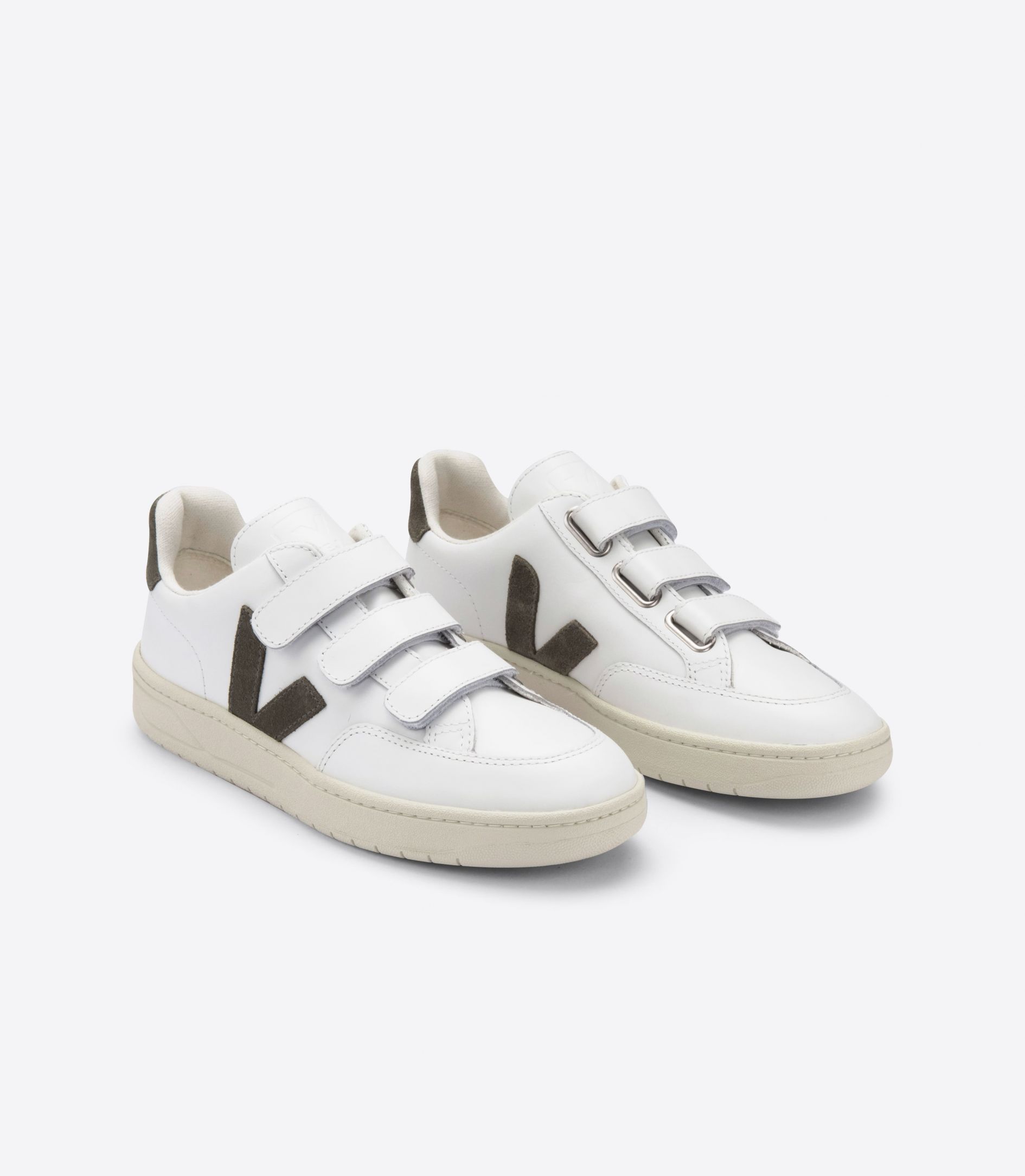 Veja V-Lock Leather Men's Sneakers White Khaki | VJ91340K