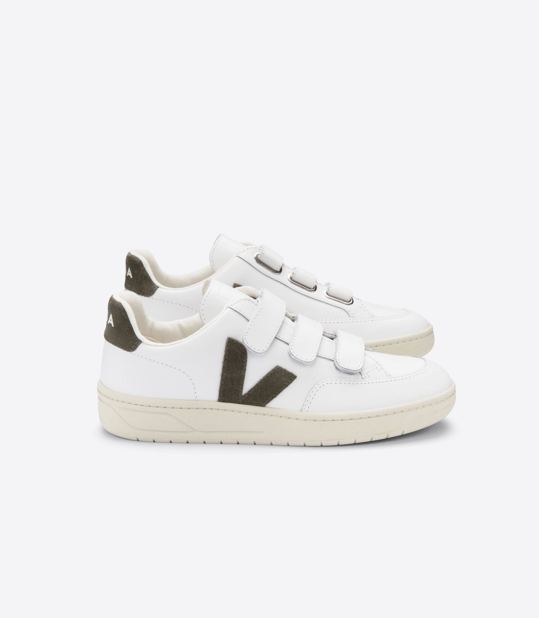 Veja V-Lock Leather Men\'s Sneakers White Khaki | VJ91340K