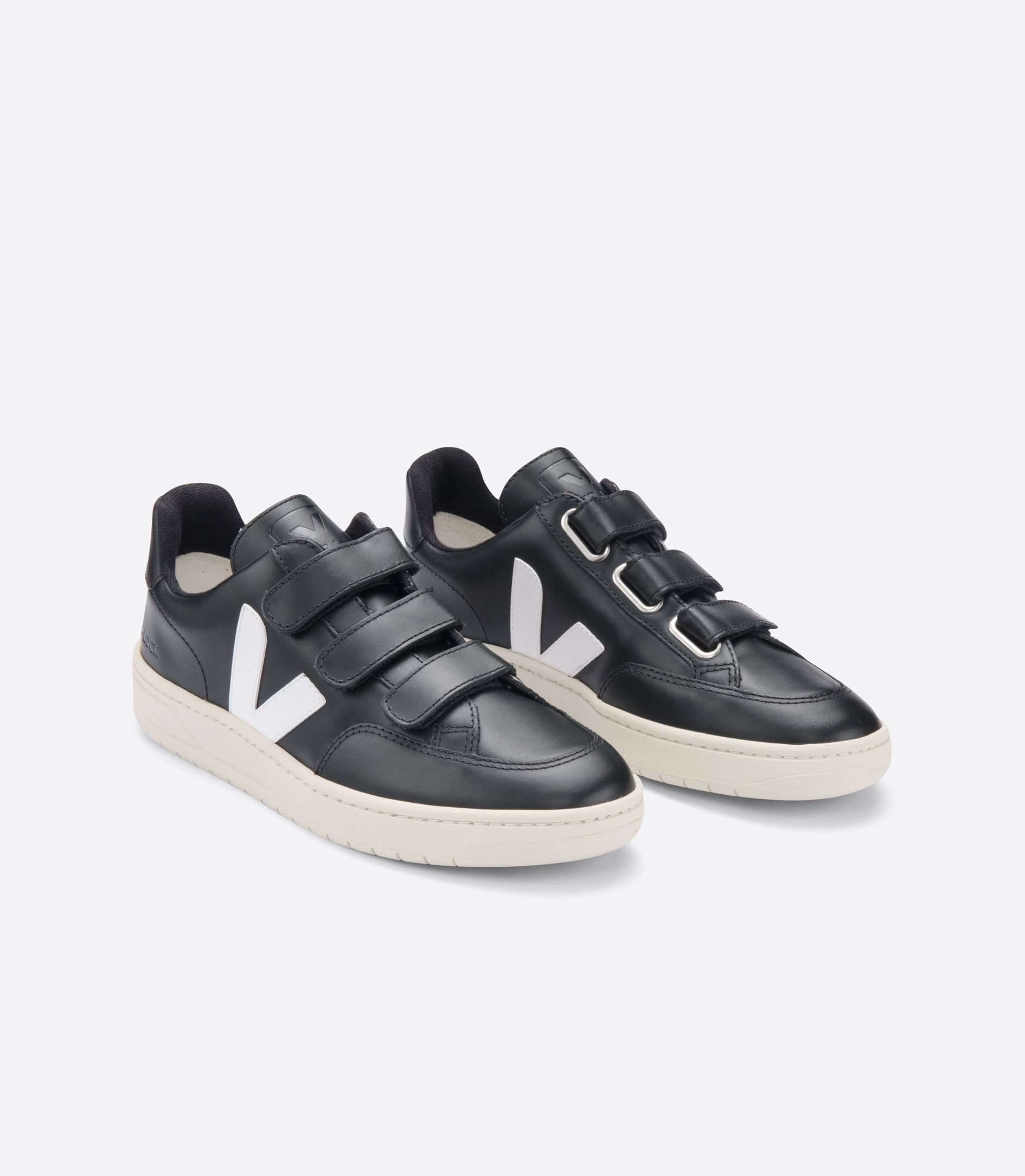 Veja V-Lock Leather Women's Sneakers Black White | VJ68457W