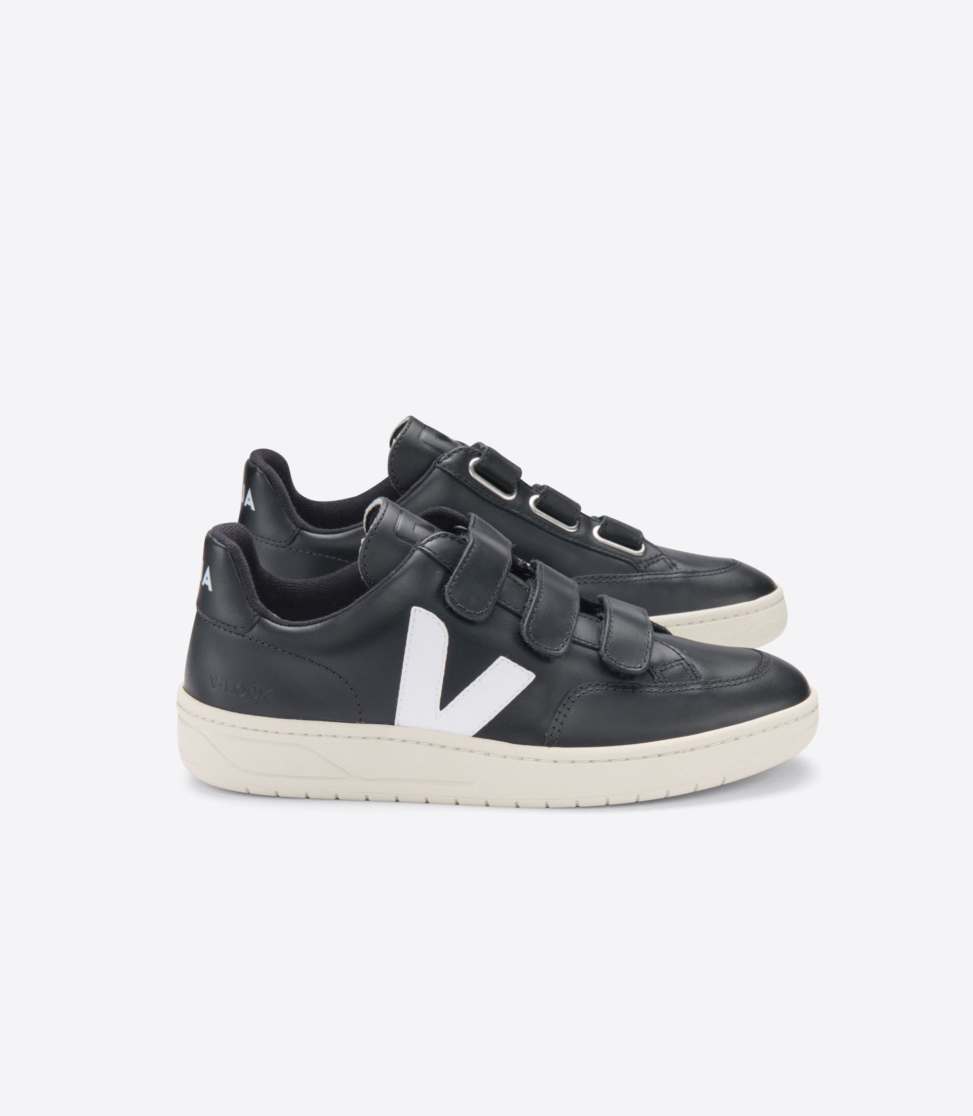 Veja V-Lock Leather Women\'s Sneakers Black White | VJ68457W