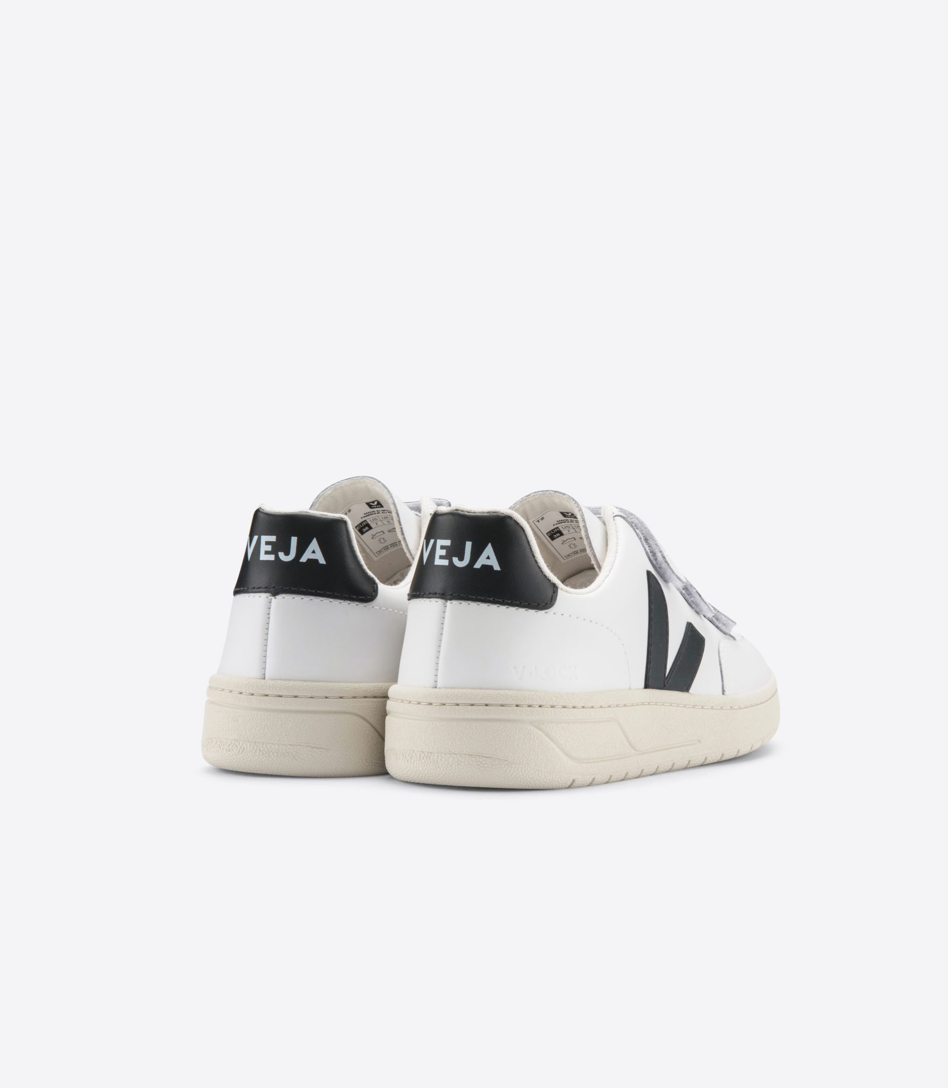 Veja V-Lock Leather Women's Sneakers White Black | VJ65380A