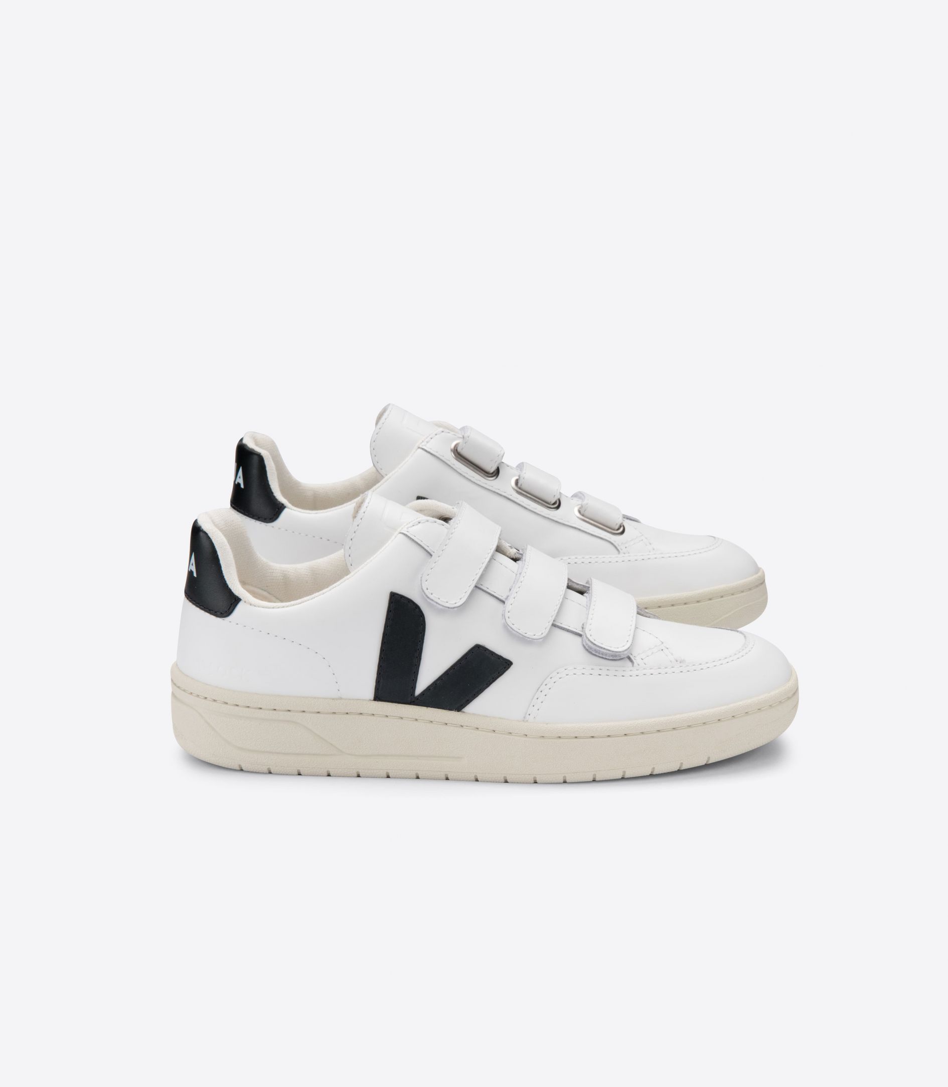 Veja V-Lock Leather Women\'s Sneakers White Black | VJ65380A