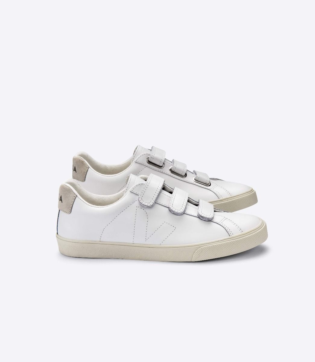 Veja 3-Lock Leather Women's Sneakers White | VJ25743E