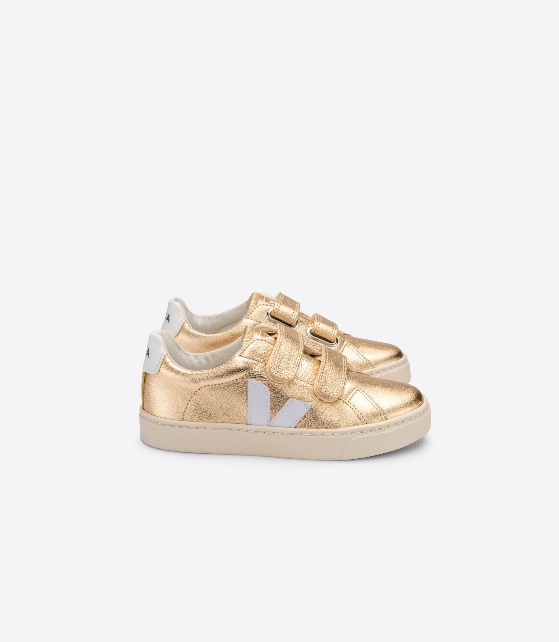 Veja Esplar Chromefree Leather Kids' Sneakers Gold White | VJ09462Y