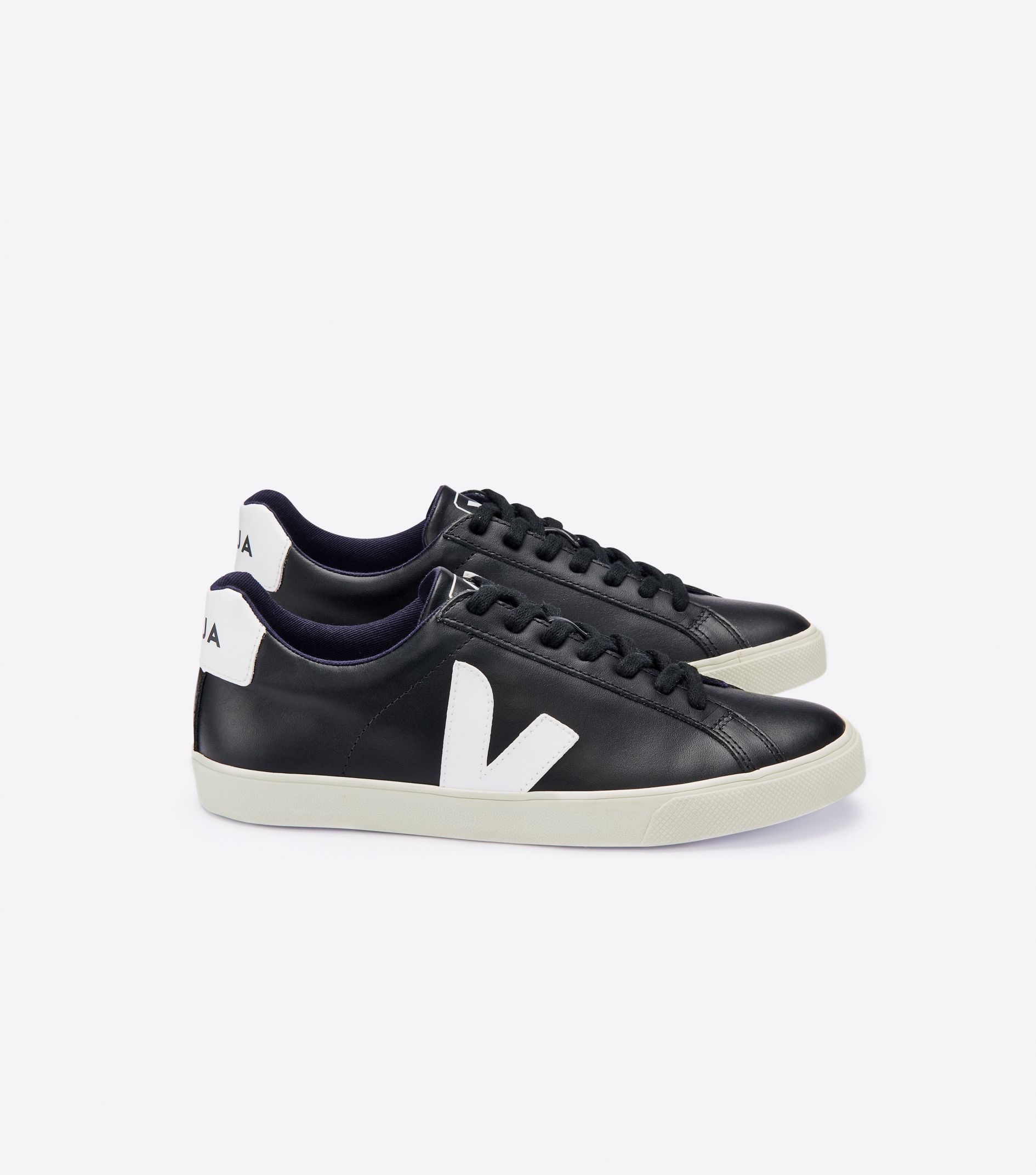 Veja Esplar Leather Women's Sneakers Black White | VJ85140H