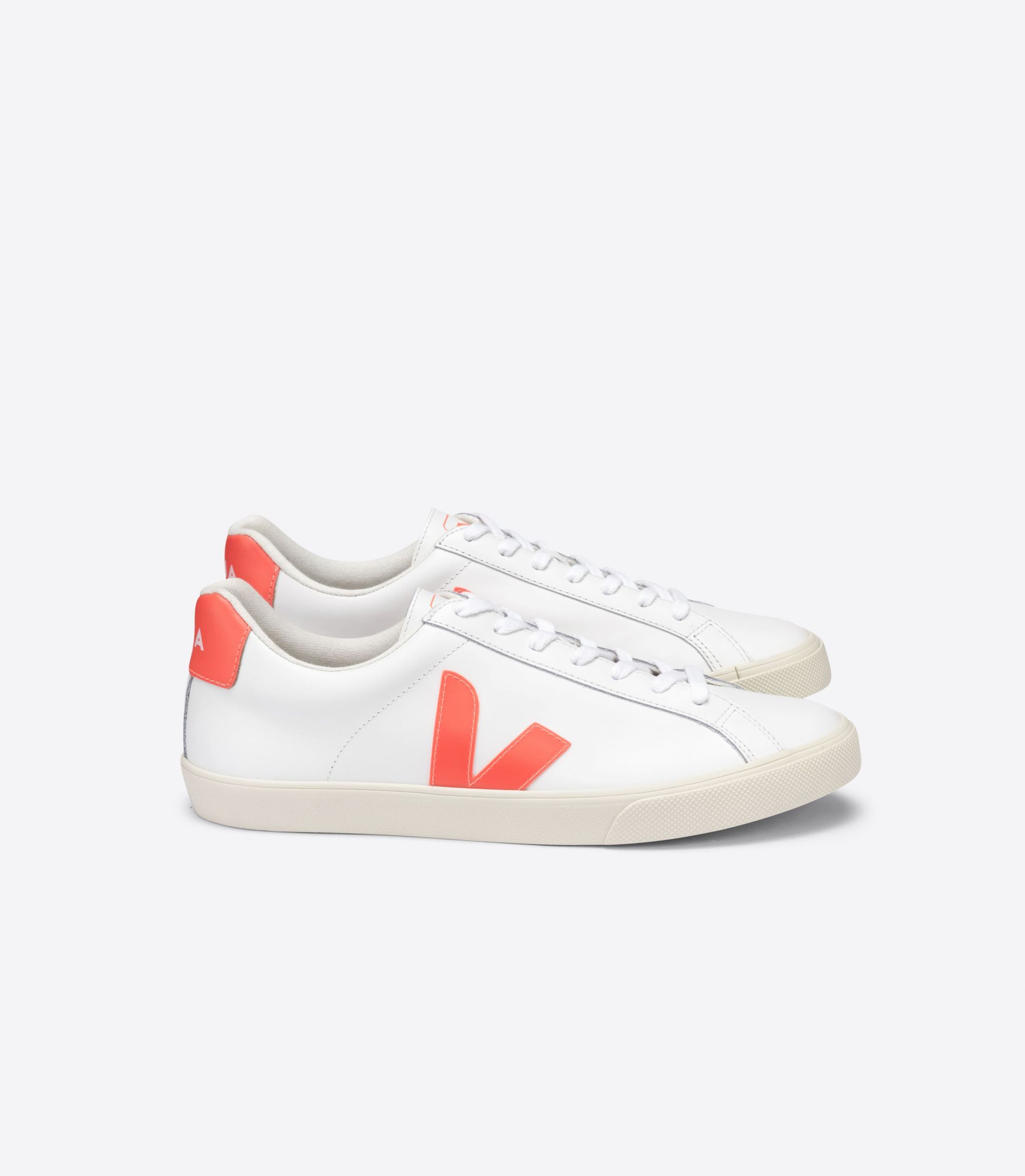 Veja Esplar Leather Women's Sneakers White Orange | VJ04837W