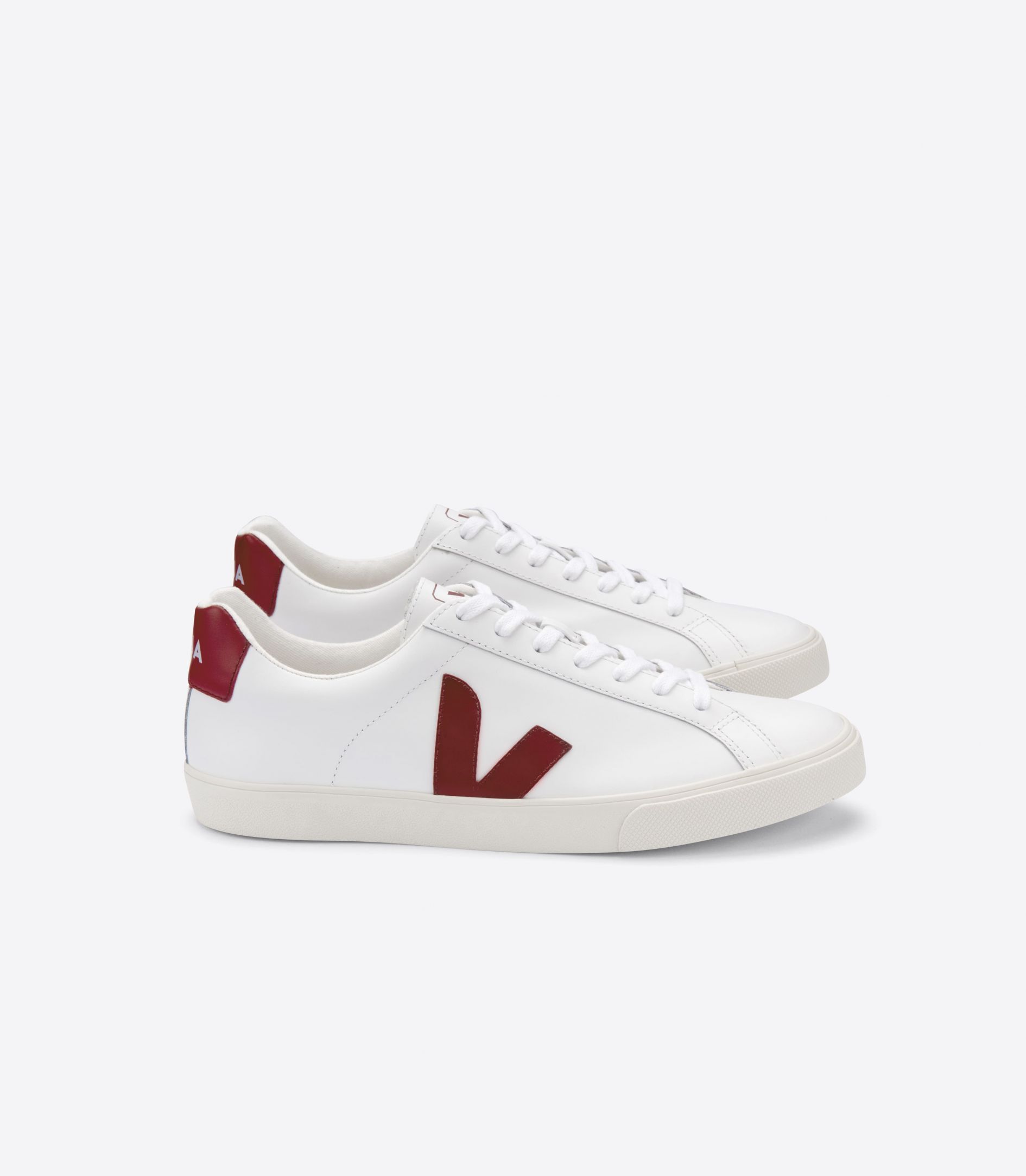 Veja Esplar Leather Women's Sneakers White Red | VJ81302T