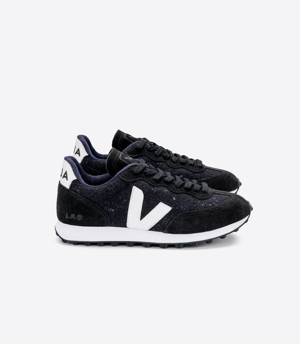 Veja Rio Branco Flannel Women's Sneakers White Black | VJ21436R