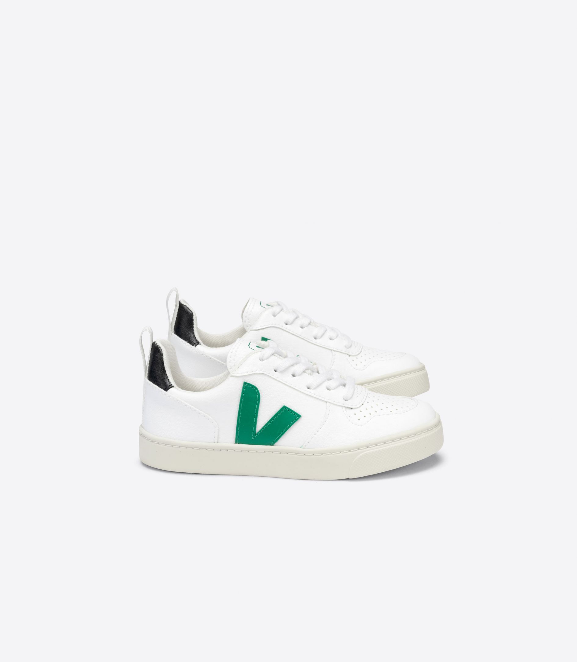 Veja V-10 Lace Cwl Kids' Sneakers White Green Black | VJ29780K