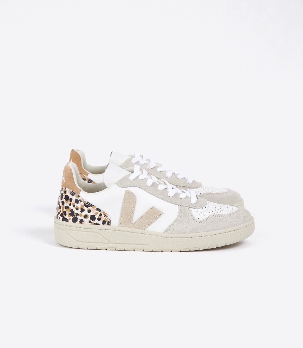 Veja V-10 Men's Sneakers White Leopard | VJ03542V