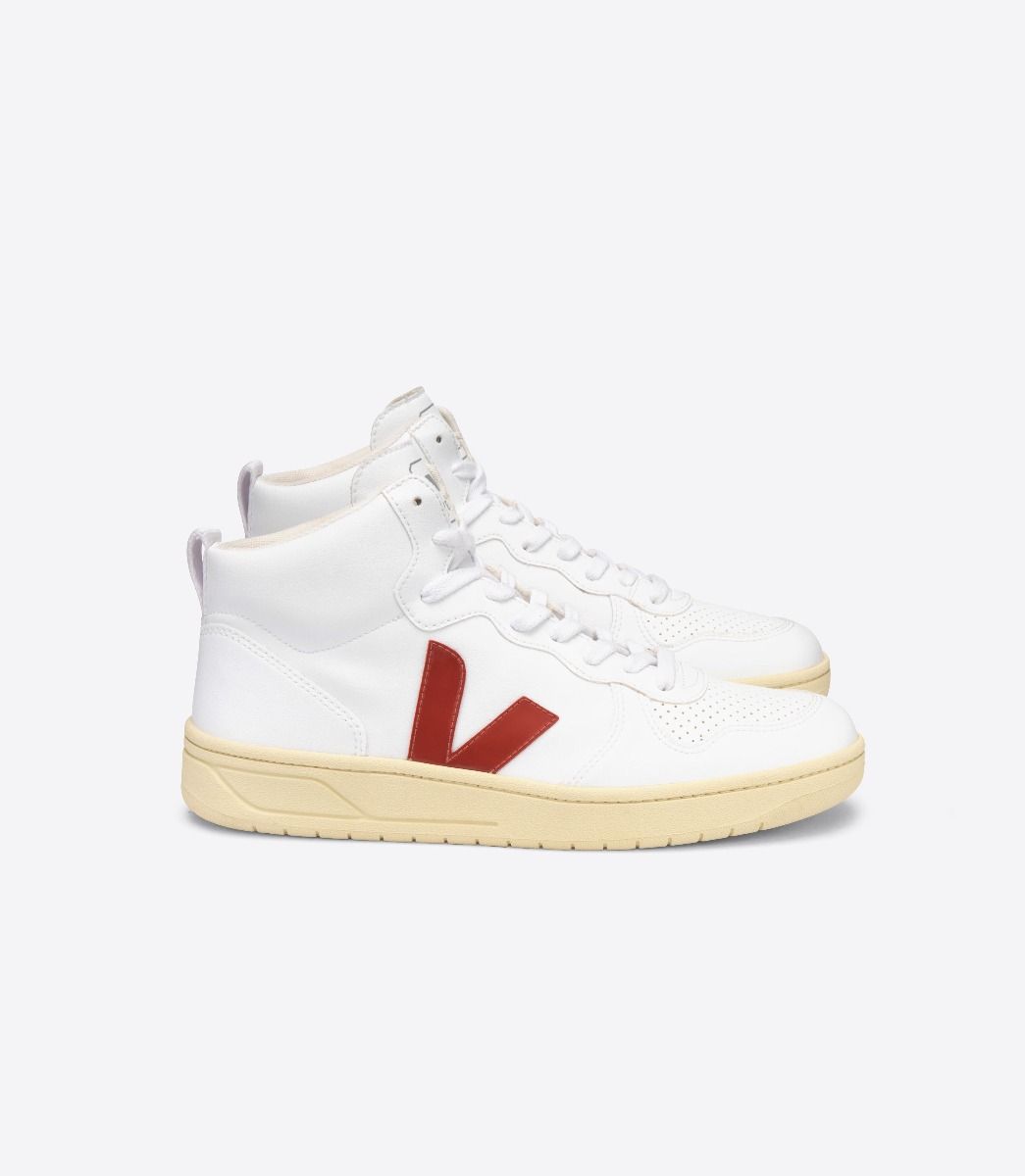 Veja V-15 Cwl Vegan Men's Sneakers White Red | VJ01285D